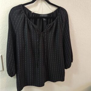 NYC Women's Elegant Black Striped Blouse